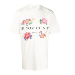 NEW  Ih Nom Uh Nit Floral Print T-shirt In White Size XLarge